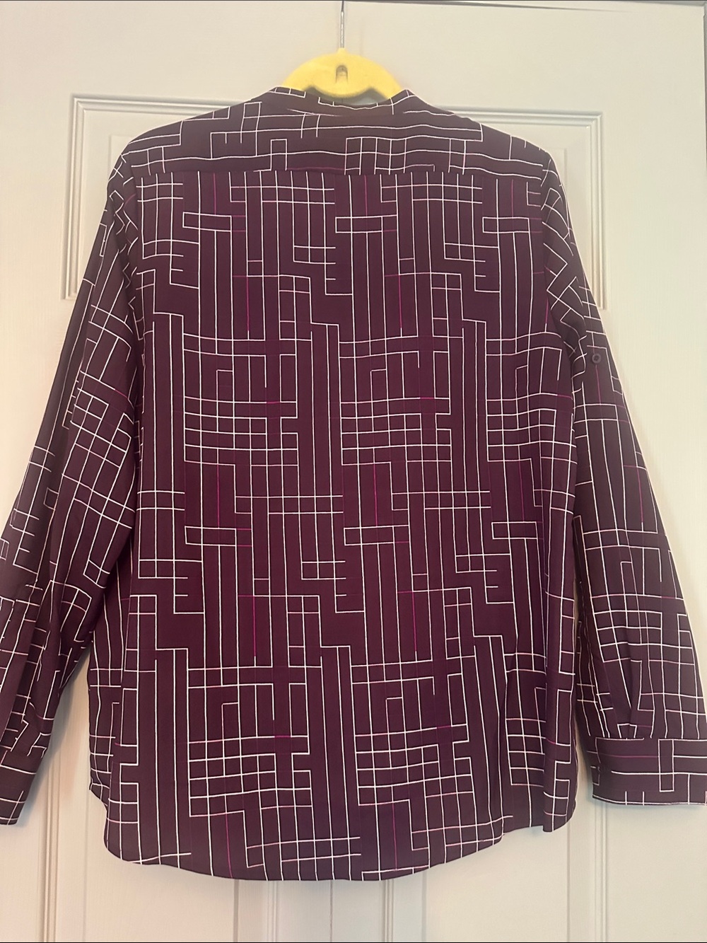Calvin Klein Plum Grid Print Blouse - Picture 8 of 8